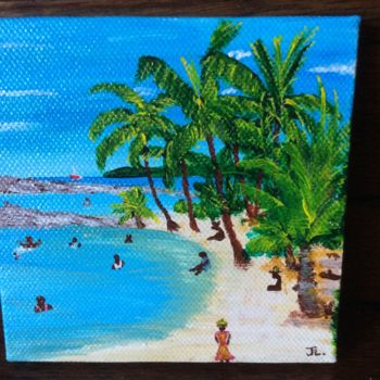 绘画 标题为“plage de sainte Ann…” 由Joelle Le Lan Jl, 原创艺术品, 丙烯
