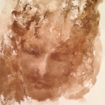 Painting titled "visage.jpg" by Joëlle Possémé, Original Artwork, Ink