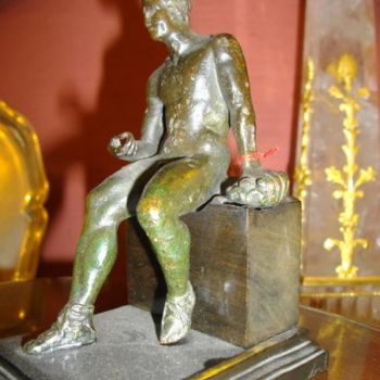 Peinture intitulée "statuette de bronze…" par Jeff, Œuvre d'art originale