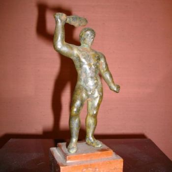 Peinture intitulée "statuette de bronze…" par Jeff, Œuvre d'art originale