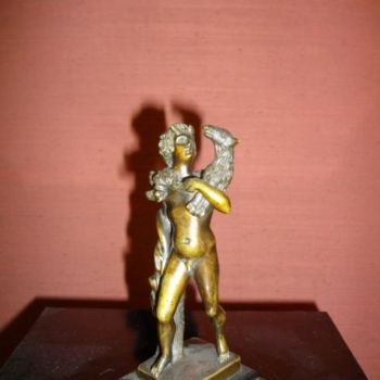 Peinture intitulée "statuette de bronze…" par Jeff, Œuvre d'art originale