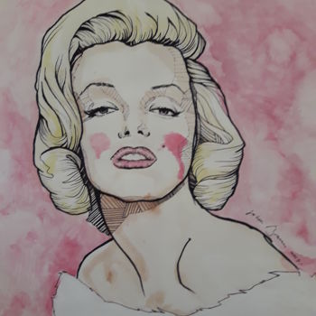 Pintura titulada "Marilyn 02" por Johan, Obra de arte original, Oleo