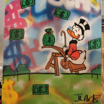 Painting titled "Picsou au Parc" by Johan Lafuente, Original Artwork, Acrylic