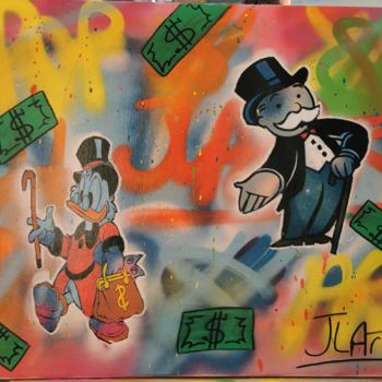 Peinture intitulée "Oncle Picsou et Mr.…" par Johan Lafuente, Œuvre d'art originale, Bombe aérosol
