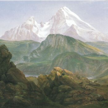 Painting titled "The Watzmann" by Johan Christian Dahl, Original Artwork, Oil