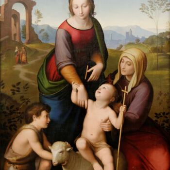 Peinture intitulée "Vierge Marie, Saint…" par Johann Friedrich Overbeck, Œuvre d'art originale, Huile