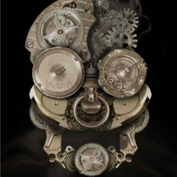 Digital Arts titled "Horlogerie (auto-po…" by Johann Kementaris, Original Artwork, Photo Montage