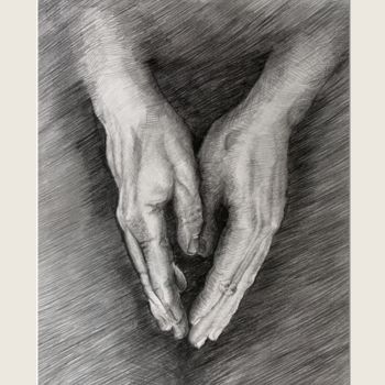 Tekening getiteld "Hands.jpg" door Johann Krammer, Origineel Kunstwerk, Potlood