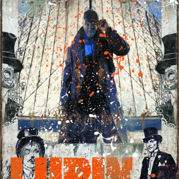 Цифровое искусство под названием "Lupin Street Art" - Johann Lesueur, Подлинное произведение искусства, Фотомонтаж