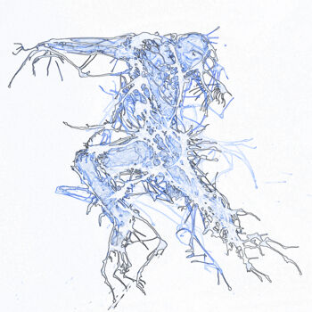 Grafika cyfrowa / sztuka generowana cyfrowo zatytułowany „Frozen skater” autorstwa Johann Sidlo, Oryginalna praca, Malarstwo…