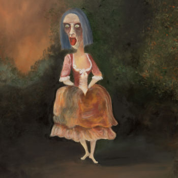 Картина под названием "Envieuse" - Johanna Aelion, Подлинное произведение искусства, Масло Установлен на Деревянная рама для…