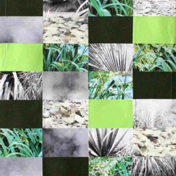 Collages intitolato "Grey and greens" da Johanna L, Opera d'arte originale, Oggetti