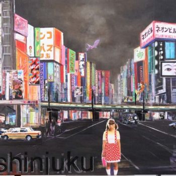 「Shinjuku」というタイトルの絵画 Johanne Guichardによって, オリジナルのアートワーク
