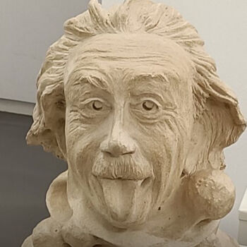 Scultura intitolato "Einstein" da Johanne Mcleod, Opera d'arte originale, Argilla