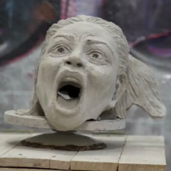 Sculpture titled "Mon cri" by Johanne Mcleod, Original Artwork, Clay