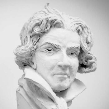 Γλυπτική με τίτλο "Beethoven" από Johanne Mcleod, Αυθεντικά έργα τέχνης, Πηλός