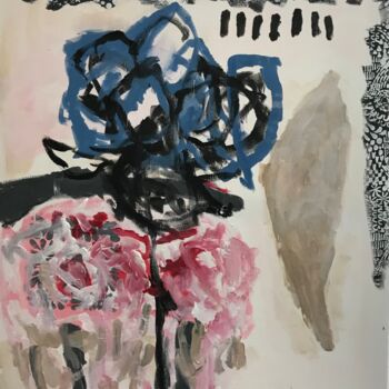 Malerei mit dem Titel ""Des fleurs pour Zi…" von Johanne Proulx, Original-Kunstwerk, Acryl