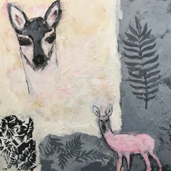 제목이 ""Maman et son bambi…"인 미술작품 Johanne Proulx로, 원작, 아크릴