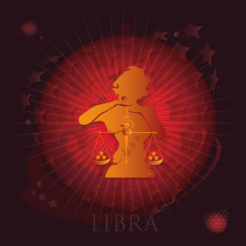 Digitale Kunst mit dem Titel "Libra-Horoscope-M00…" von Johannes Murat, Original-Kunstwerk, Digitale Malerei