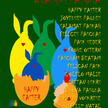 Artes digitais intitulada "Happy-Easter-M0058" por Johannes Murat, Obras de arte originais, Outro