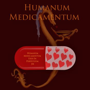 Digitale Kunst mit dem Titel "Humanum Medicamentu…" von Johannes Murat, Original-Kunstwerk, Öl