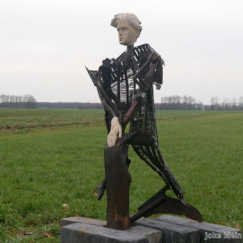 Scultura intitolato "zonder titel" da Johan-J- Smid-Sculptures.Nl, Opera d'arte originale, Metalli