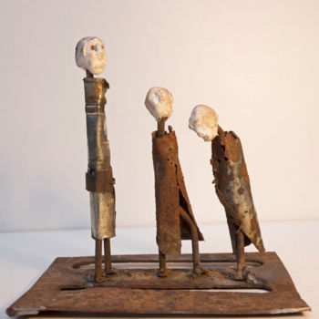 Escultura intitulada "waiting for Godot" por Johan-J- Smid-Sculptures.Nl, Obras de arte originais, Metais