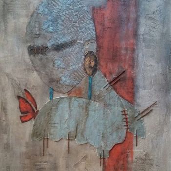 Картина под названием "F' Âme n° 23" - Johell, Подлинное произведение искусства, Акрил Установлен на Деревянная рама для нос…