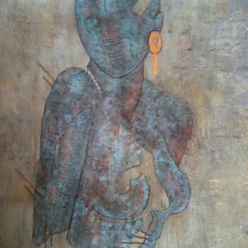 Картина под названием "F' Âme n° 33" - Johell, Подлинное произведение искусства, Акрил Установлен на Деревянная рама для нос…