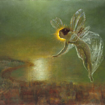 Peinture intitulée "Spirit of the Night" par John Atkinson Grimshaw, Œuvre d'art originale, Huile