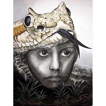 Рисунок под названием "Snakeboy" - John Baselmans, Подлинное произведение искусства, Другой