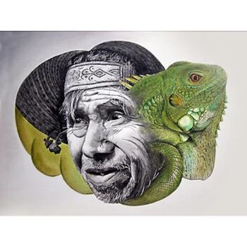 Рисунок под названием "Iguana man" - John Baselmans, Подлинное произведение искусства, Другой