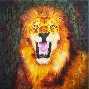 Pintura titulada "animal-painting-lio…" por John Beckley, Obra de arte original, Acrílico