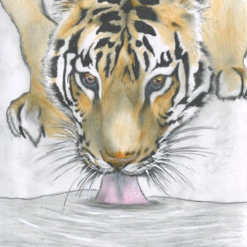 Dessin intitulée "Thirst" par John Creekmore, Œuvre d'art originale, Crayon