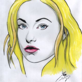 Drawing titled "Olivia" by John Creekmore, Original Artwork, Ink