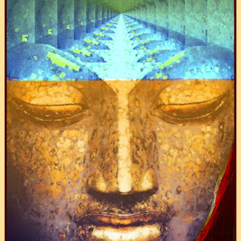 Digital Arts με τίτλο "Le Bouddha" από J.Jokko, Αυθεντικά έργα τέχνης, Ψηφιακή ζωγραφική