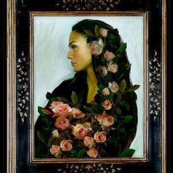Peinture intitulée ""Lady of the Roses"" par John Enright, Œuvre d'art originale