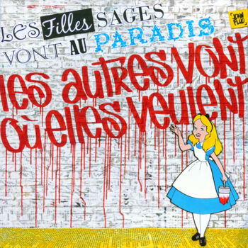 Malerei mit dem Titel "Les filles sages" von John Fluo, Original-Kunstwerk, Acryl