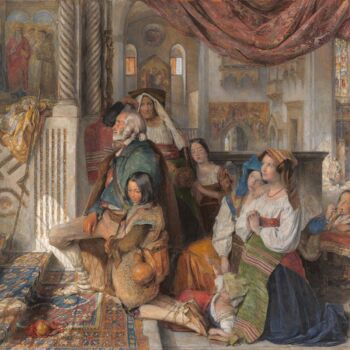 Pittura intitolato "Pèlerins romains" da John Frederick Lewis, Opera d'arte originale, Olio