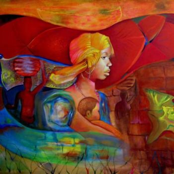 제목이 "africa-maternity"인 미술작품 John Garcon로, 원작, 기름