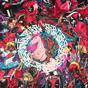 "Marvel Deadpool wit…" başlıklı Tablo John Karter tarafından, Orijinal sanat, Işaretleyici