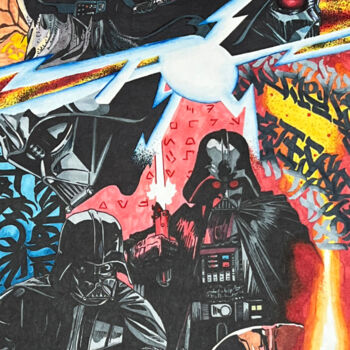 Pittura intitolato "Dart Vader Comics I…" da John Karter, Opera d'arte originale, Pennarello