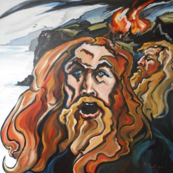 Painting titled "How Red Hair came t…" by John Macfarlan, Original Artwork, Oil