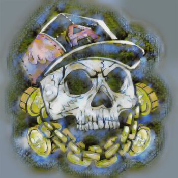 Arte digital titulada "Tête de mort" por John Mailly, Obra de arte original, Trabajo Digital 2D