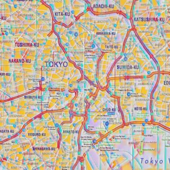 Digital Arts titled "Plan de ville Tokio" by John Mailly, Original Artwork, 2D Digital Work