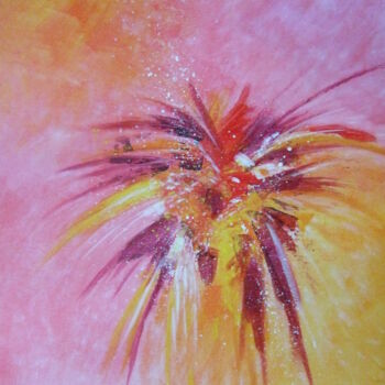 Peinture intitulée "Feu d'artifice flor…" par John Regnier, Œuvre d'art originale, Acrylique Monté sur Carton