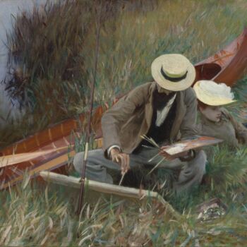 Pintura titulada "Paul Helleu dessine…" por John Singer Sargent, Obra de arte original, Oleo
