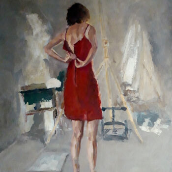 Painting titled "The Dresser" by John Vesty, Original Artwork, Oil