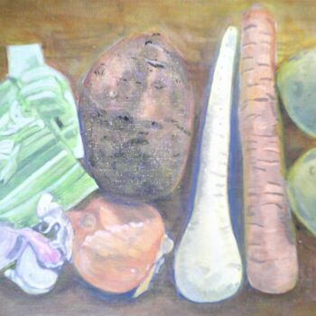 Pintura intitulada "Vegetables for Soup…" por John Ewen, Obras de arte originais, Acrílico