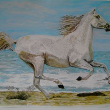 Картина под названием "Run like the wind" - John Lazenby, Подлинное произведение искусства, Масло